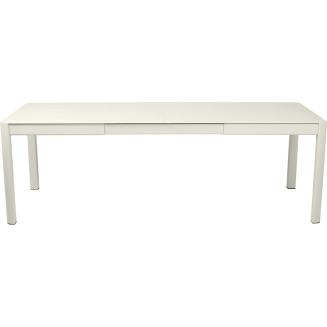 Photo of Ribambelle Table With 2 Extensions, Clay Grey - Outdoor Dining Table - Green,Grey - Metal