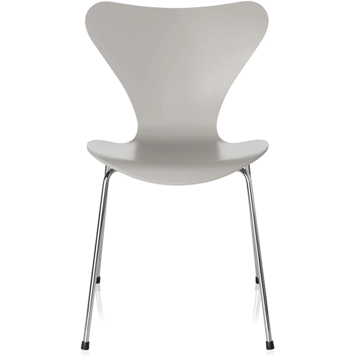 Photo of 3107 Sjuan, lacquered beech veneer, Nine Grey - Dining chairs - Arne Jacobsen - Grey - Metal/wood
