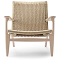 Thumbnail photo of Ch25 Armchair White Oiled Oak - Natural Wicker