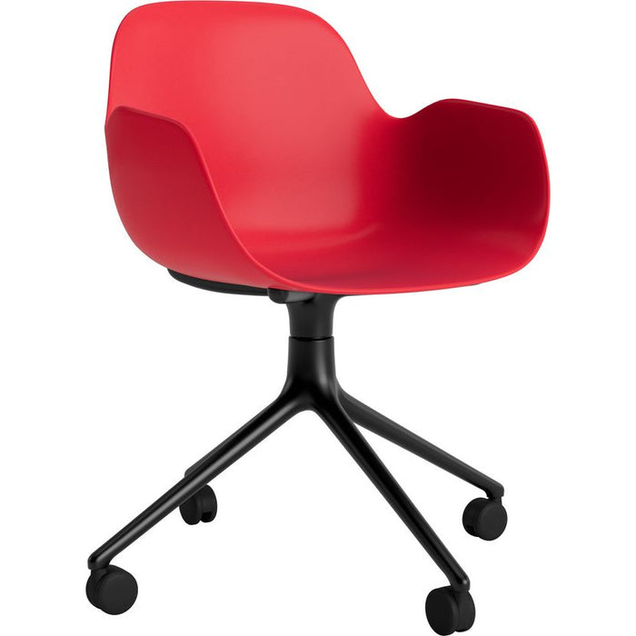 Photo of Form Armchair Swivel 4w Alu - Kontorstol - Bright Red /