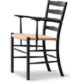 Thumbnail photo of Klint Armchair 3208 / By Kaare Klint - Dining Chair - Black Lacquered Oak / Natural Papercord - W58 X D55 X H85 X Sh45,5 Cm