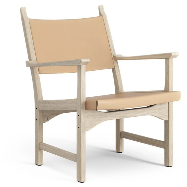 Photo of Caryngo Arm Chair White Pigmented Oak-leather