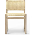 BM61 Chair Rattan, Lacquered Oak Stand