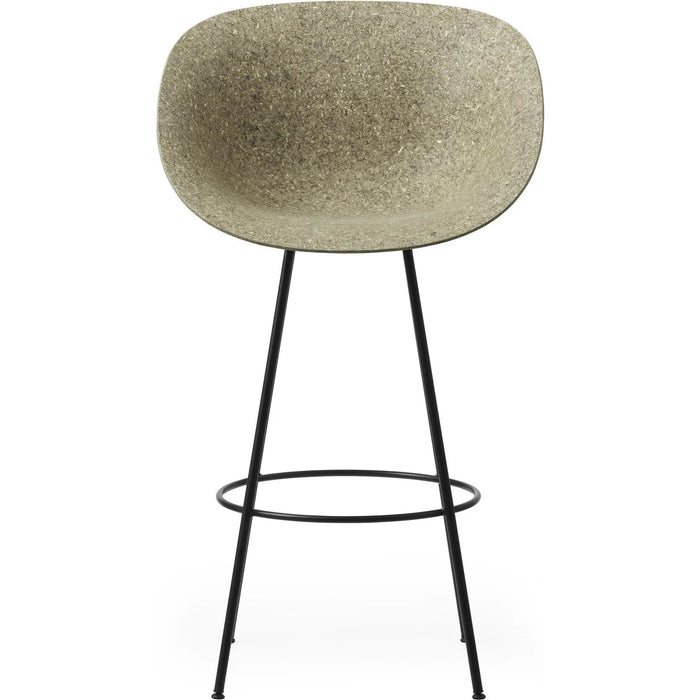 Photo of Mat Bar Armchair 65 Cm Steel - Bar Stool - Seaweed / Black Steel - H100 X W64 X D55 X Sh65 Cm