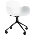Thumbnail photo of Form Armchair Swivel 4w Alu - Kontorstol - White / Black Aluminum - H79 X W56 X D52 X Sh44 Cm