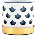 Trio Flower Pot - Small, Drop, White - Pots & Vases - Ania Pauser - Gold, White, Blue