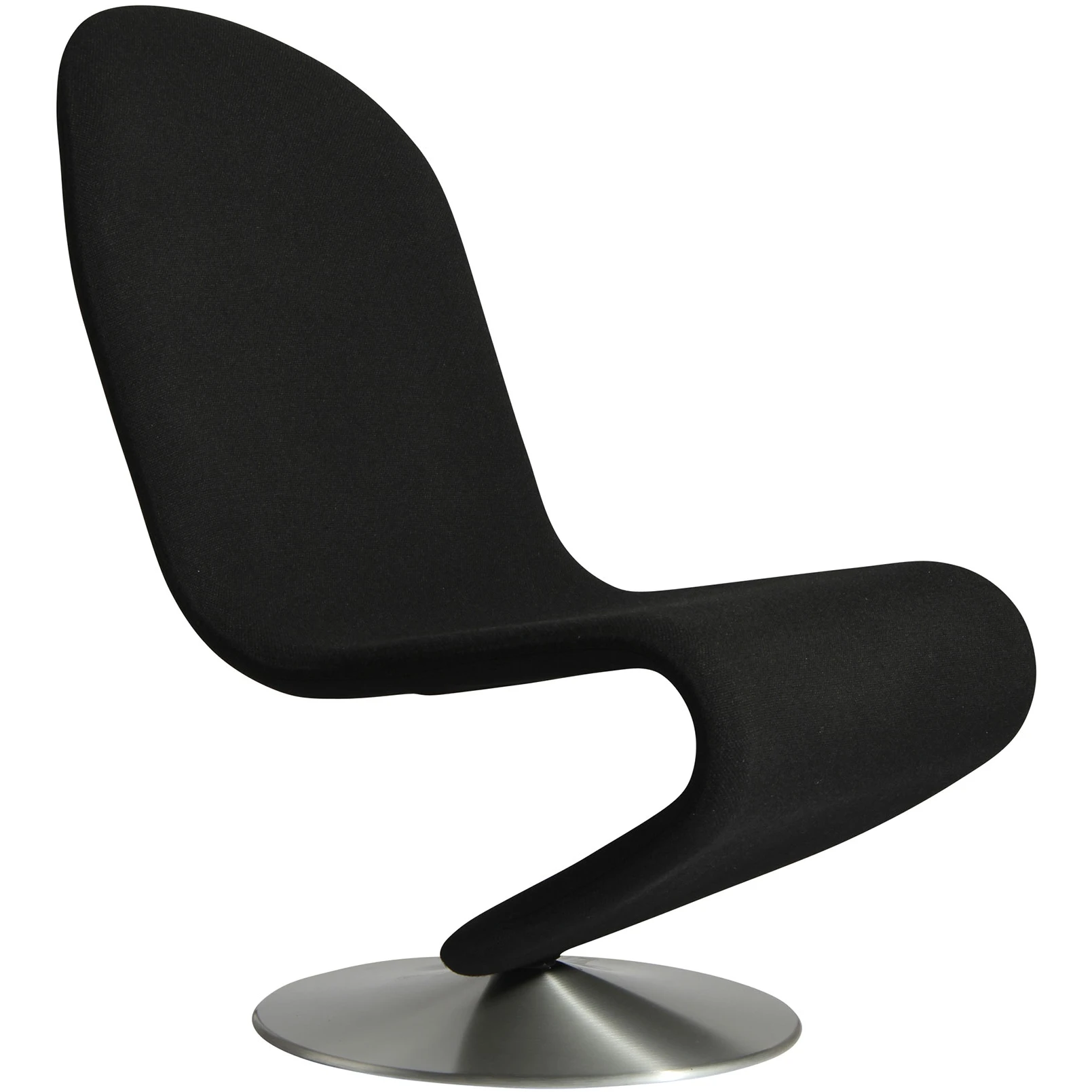 System 1-2-3 Lounge Chair Standard Steelcut Trio, Col. 0113, Round Base, Brushed Aluminium - Snurrfåtöljer - Verner Panton - Grå - Metall/textilmaterial/skum