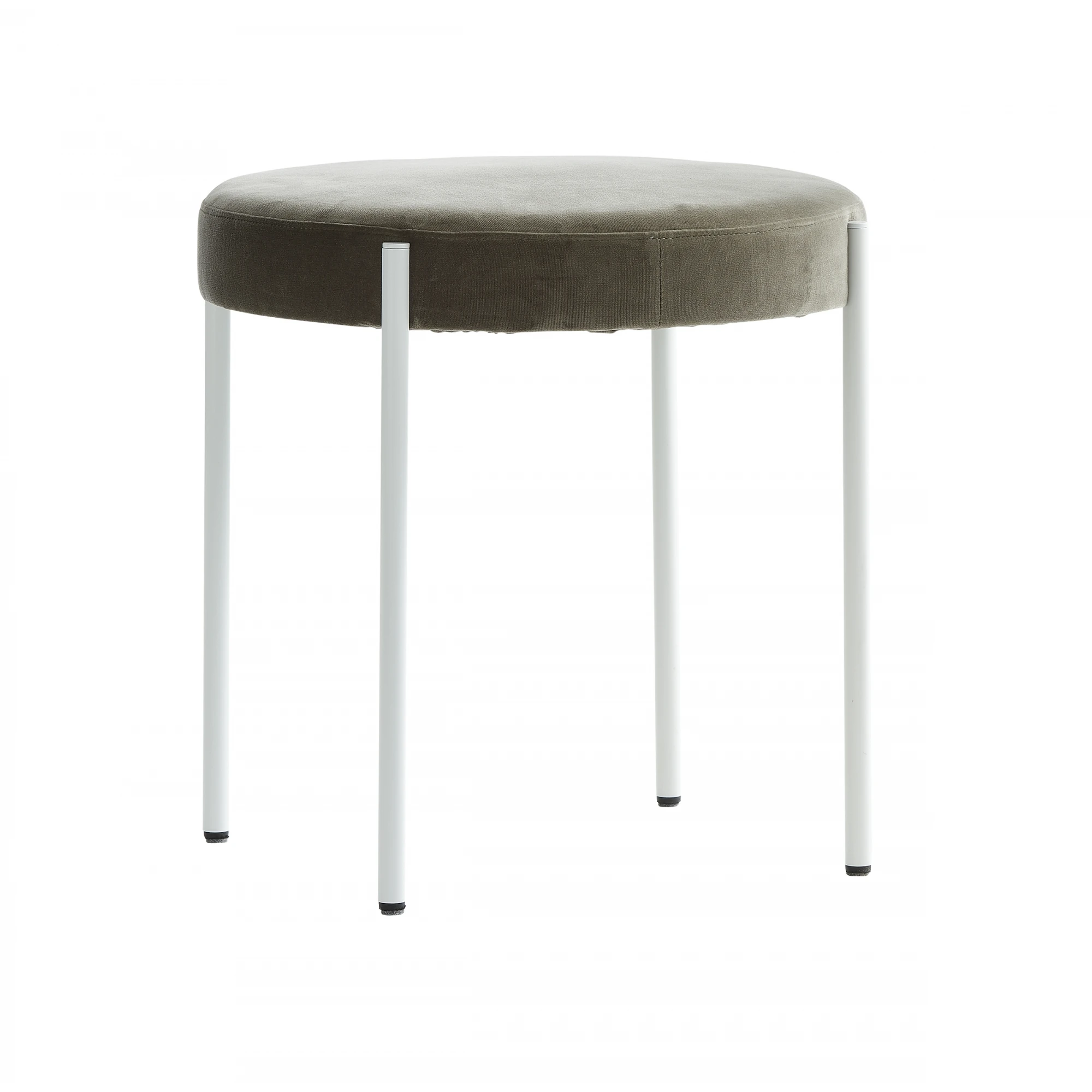 Series 430 Stool, White Frame, Upholstered, Hallingdal, Col. 180 - Sittpallar - Verner Panton - Beige - Metall/textilmaterial