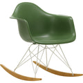 Eames Plastic Armchair Rar - 48 Forest - White Base - Golden Maple - Matstolar - Charles & Ray Eames - Grön - Metall/trä/plast