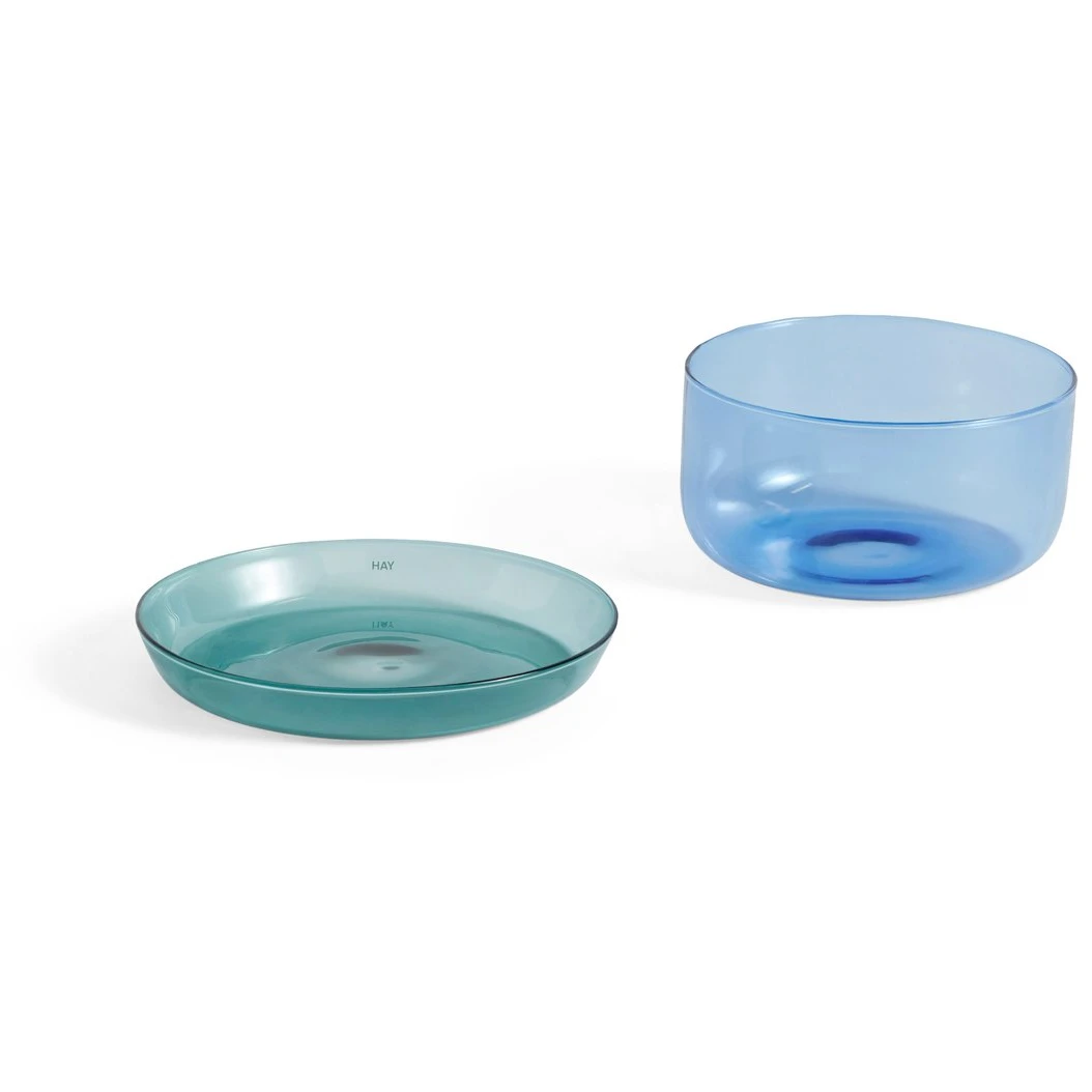 2-in-1 Serving Set Bowl And Saucer Light Blue-aqua