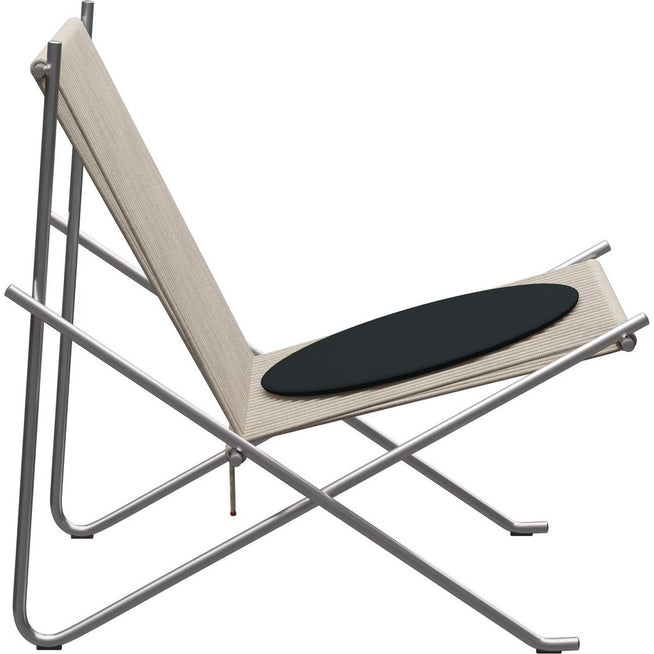 Photo of Pk4 Lounge Chair With Cushion Stainless Steel - Natural - Black