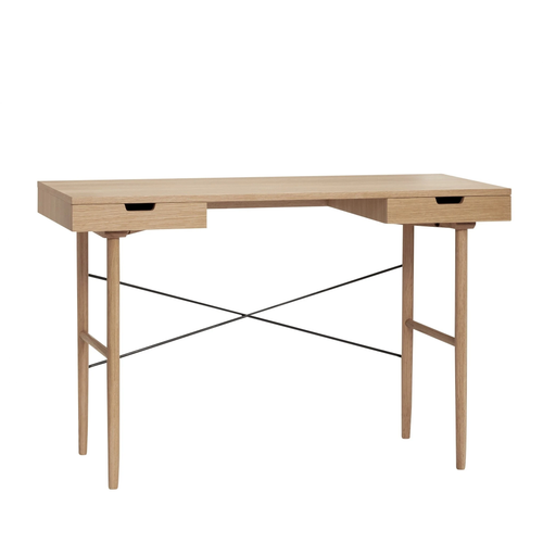 Photo of Wooden Desk with 2 Storage Drawers - Natural