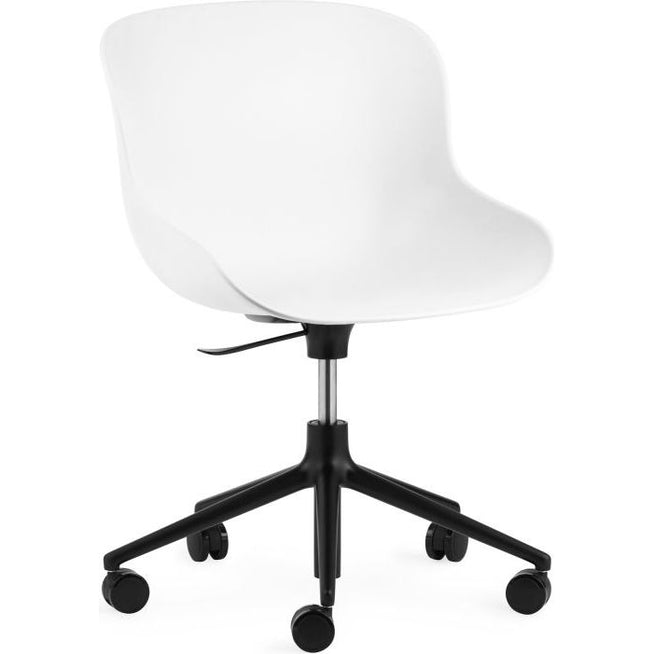 Photo of Hyg Chair Swivel Frame 5w Gas Lift - Office Chair - Seat: White / Frame: Black Aluminium - L: 72.5 x D: 72.5 x H: 78/92 x Sh: 38/52 cm