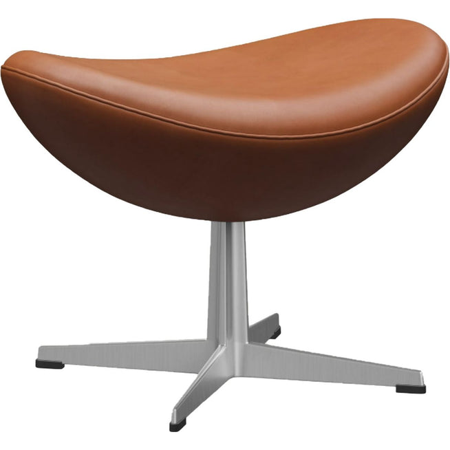 Photo of 3127 Egget Footstool Leather Grace, Walnut - Footstools - Arne Jacobsen - Brown - Leather/metal/synthetic