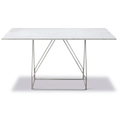 Thumbnail photo of Jg Table 6569 By Jørgen Gammelgaard - Spisebord - White Carrara / Brushed Stainless Steel - W140 X D140 X H72 Cm