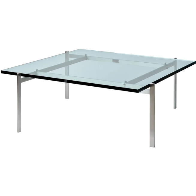 Photo of Pk61, Glass - Coffee table - Poul Kjærholm - Transparent - Glass/metal