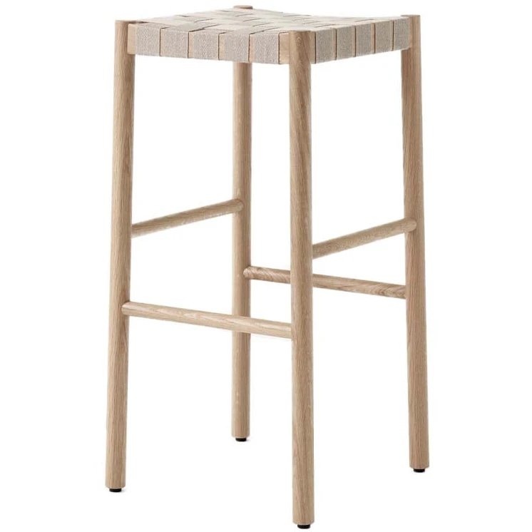 Betty Tk8 Barstool Oak, Natural Braided Linen Band Seat