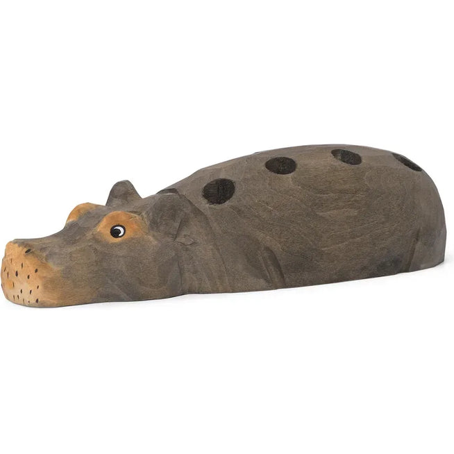 Photo of Hippo Pencil Holder - Holder - Hippo Pencil Holder - Hand-carved - W7 X D19 X H4.5 Cm