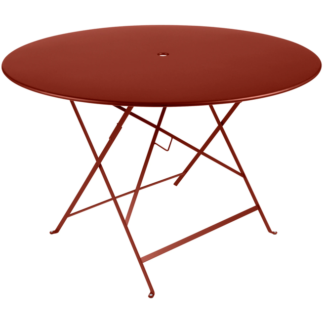 Photo of Bistro Table Ø 117 cm, Red Ochre - Outdoor dining table - Red - Metal