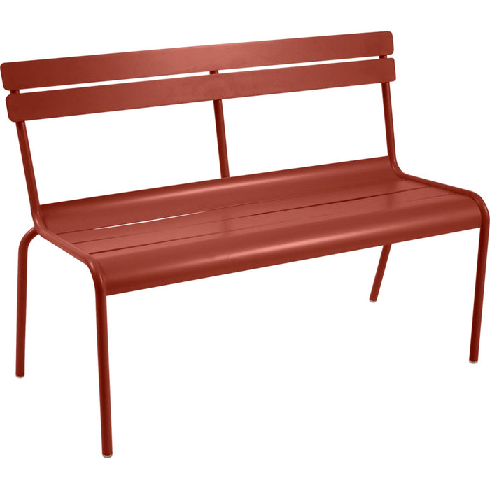 Photo of Luxembourg Bench With Backrest Red Ochre 20 - Garden Benches - Frédéric Sofia - Red - Metal