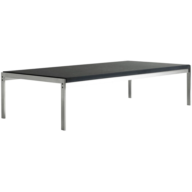 Photo of Pk63a Slate - Coffee table - Poul Kjærholm - Black - Metal/stone