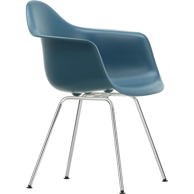 Photo of Eames Plastic Armchair Dax - 83 Sea Blue - Chrome Base - Dining Chairs - Metal/plastic