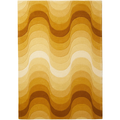 Thumbnail photo of Wave Rug 170x240, Yellow, 100% New Zealand Wool, Hand Tufted - Mönstrade Mattor - Verner Panton - Gul