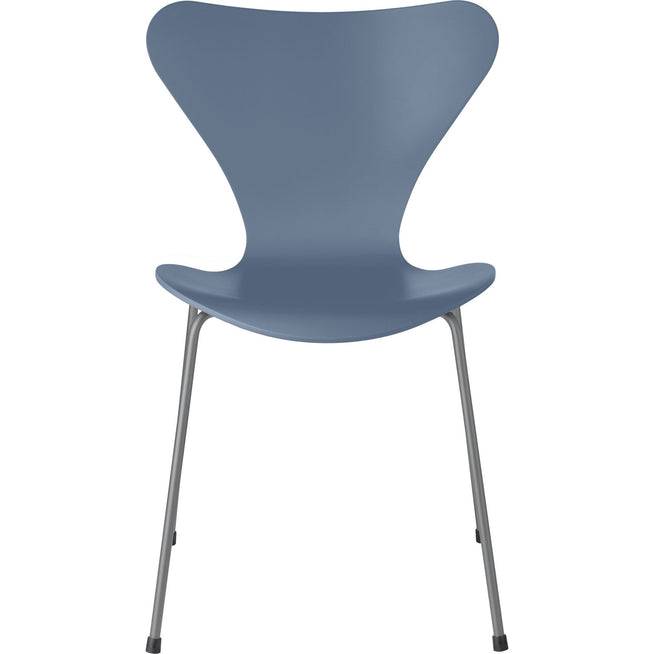 Photo of Sjuan 3107 Dusk Blue Lacquered/silver Grey - Dining chairs - Arne Jacobsen - Blue - Metal/wood