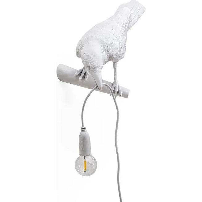 Photo of Bird Lamp Looking Left White - Vägglampor - Marcantonio Raimondi Malerba - Vit