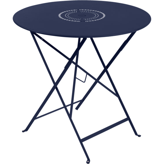 Photo of Floréal Table Ø77 - Deep Blue - Outdoor Dining Table - Blue - Metal
