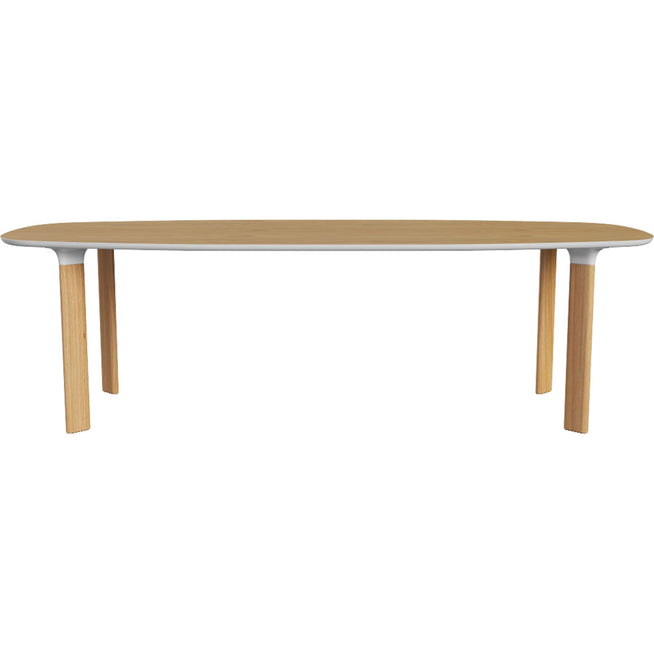 Photo of Jh83 Analogue 105x245 cm - oak veneer - oak legs with white details - Dining table