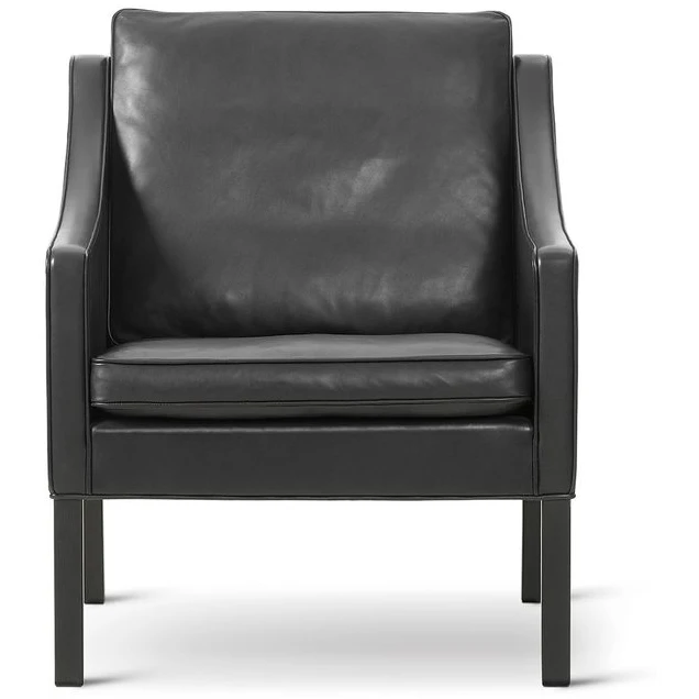 Mogensen Club Chair 2207 By Børge Mogensen - Lænestol - Max 98 Black / Black Lacquered Oak - W69 X D84 X H84 X Sh43 Cm