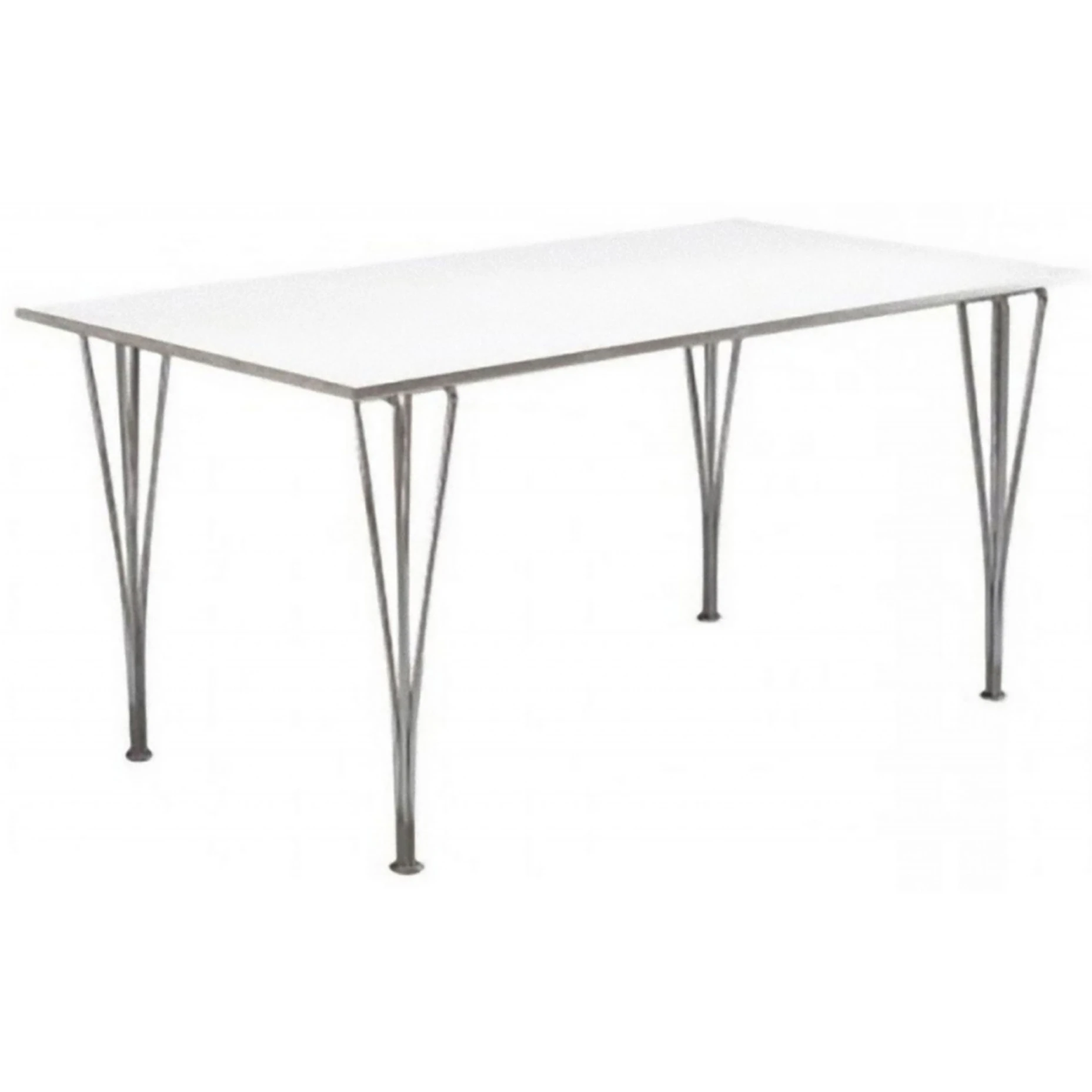 W638 rectangular, 80x160 cm, laminate grey, chrome - dining table - Arne Jacobsen,bruno mathsson,piet hein - grey - laminate/metal