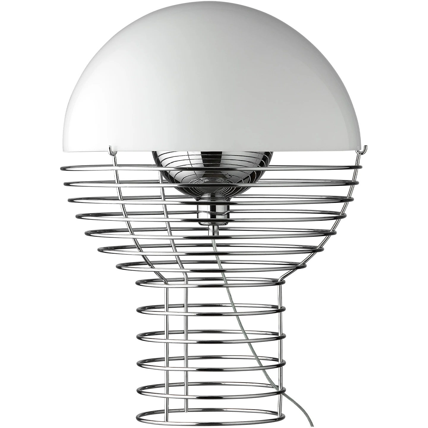 Wire Table Lamp Ø40 Cm Chrome/white - Bordslampor - Verner Panton - Vit