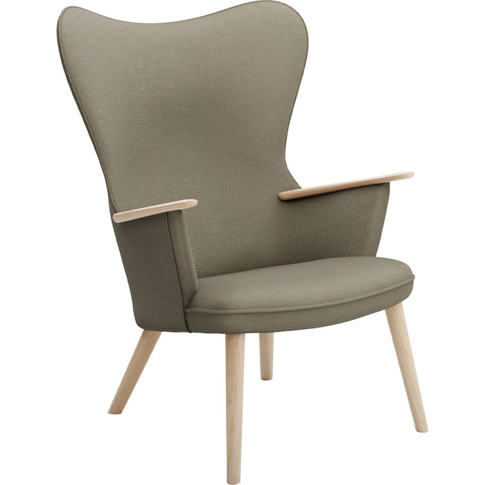 Photo of Carl Hansen - Ch78 Armchair, White Oiled Oak, Fabric Group 3 Fiord 0271 - Armchairs - Hans J. Wegner - Wood/Textile/Foam