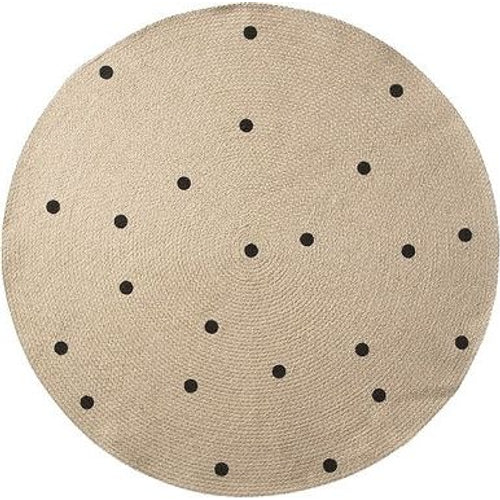 Photo of Jute Carpet - Gulvtæppe - Black Dots