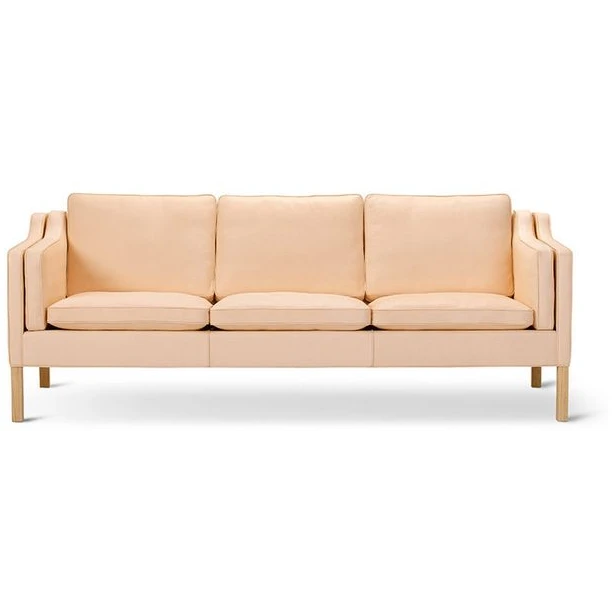 Mogensen 3-seater Sofa 2213 By Børge Mogensen - 3 Personers Sofa - Vegeta 90 Natural / Soaped Oak - W221 X D81 X H80 X Sh43 Cm