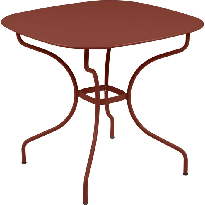 Photo of Opéra+ Carronde Table 82 x 82, Red Ochre - Outdoor Dining Table - Red - Metal