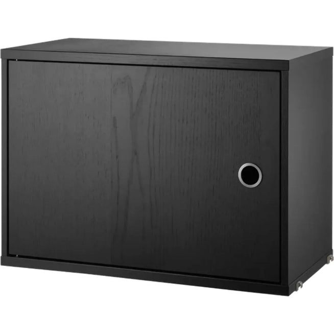 Photo of String cabinet with door 58 x 30 x 42 cm - 1-p - black stained ash - mdf