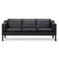 Thumbnail photo of Mogensen 3-seater Sofa 2213 By Børge Mogensen - 3 Personers Sofa - Max 98 Black / Black Lacquered Oak - W221 X D81 X H80 X Sh43 Cm