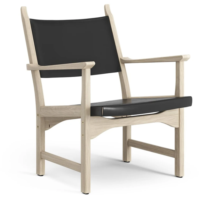 Photo of Caryngo Arm Chair White Pigmented Oak-leather