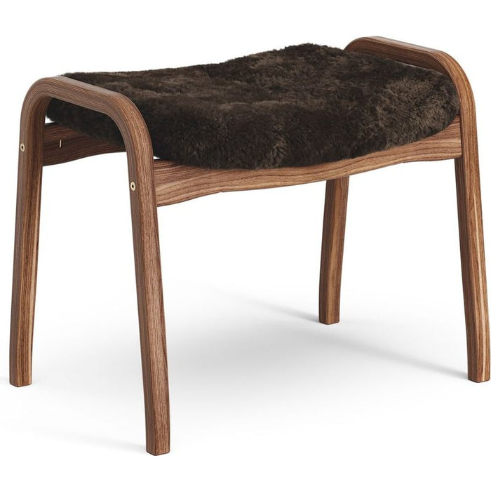 Photo of Lamino Foot Stool Oiled Walnut/Sheep Skin Espresso - brown