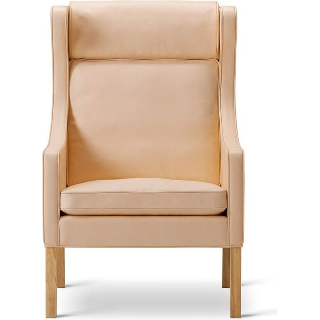 Photo of Mogensen Wing Chair 2204 By Børge Mogensen - Vegeta 90 Natural / Soaped Oak - W69 X D88 X H106 X Sh43 Cm