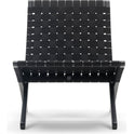 Mg501 Cuba Folding Armchair Oak Stand Black-Cotton