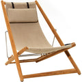 H55 Lounge Chair Teak/natural Canvas - Sun loungers & loungers - Björn Hultén - Wood