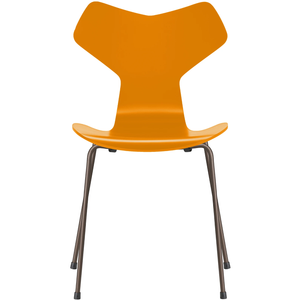Photo of 3130 Grand Prix, Lackad, Burnt Yellow, Underrede Brown Bronze - Matstolar - Arne Jacobsen - Gul - Metall/trä