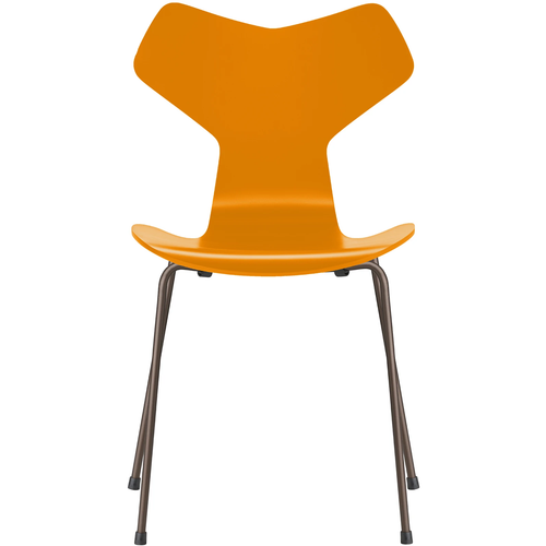 Photo of 3130 Grand Prix, Lackad, Burnt Yellow, Underrede Brown Bronze - Matstolar - Arne Jacobsen - Gul - Metall/trä