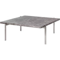 Thumbnail photo of Pk61, Grey-brown Marble, Matt ground - Coffee table - Poul Kjærholm - Grey - Metal/stone