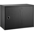 Thumbnail photo of String cabinet with door 58 x 30 x 42 cm, 1-p, black stained ash - Storage cabinet - black - mdf