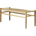 Thumbnail photo of J83b Bench Jørgen Bækmark L: 100 cm - Natural wicker/oak